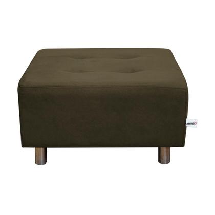 Puff Quadrado Decorativo Pés com Alumínio Nero Marrom Matri - Matrix Imagem de Puff Quadrado Decorativo Pés com Alumínio Nero Marrom Matri