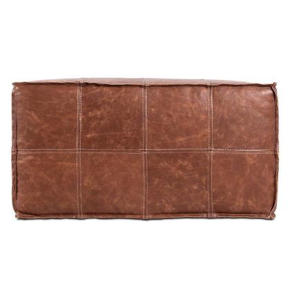 Imagem de Puff Quadrado Decorativo Sala De Estar Living Lira L07 Couro Camel