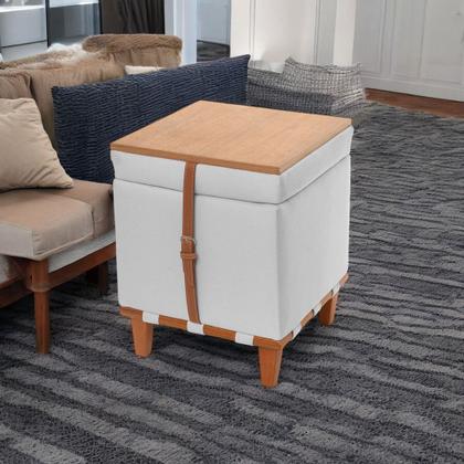 Imagem de Puff Quadrado Estofado com Baú: Funcionalidade e Design Moderno