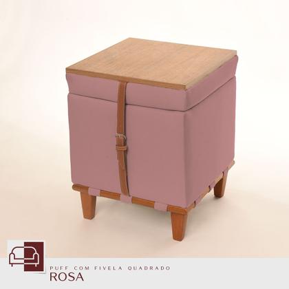 Imagem de Puff Quadrado Estofado com Baú: Funcionalidade e Design Moderno