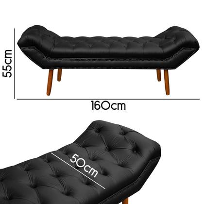 Imagem de Puff Recamier Clássico Retrô Roma Queen Size 160cm material sintético - SOFA STORE