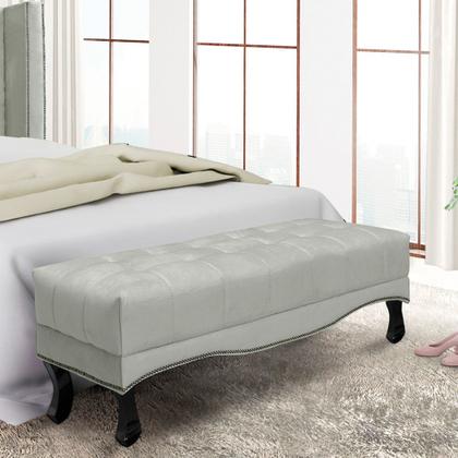 Imagem de Puff Recamier Retrô Luis Xv Captonê Quarto Vicenza 90cm Veludo S04 - D'Rossi