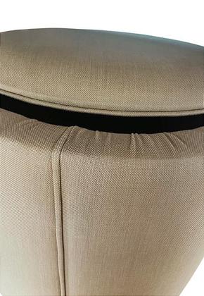 Imagem de Puff Redondo Baú Não É Segredo Debrum Linho Bege 40X45