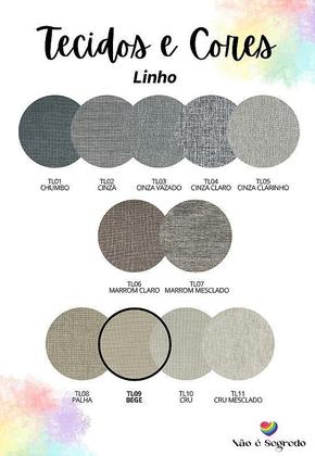 Imagem de Puff Redondo Baú Não É Segredo Debrum Linho Bege 40X45