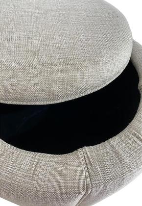 Imagem de Puff Redondo Baú Não é Segredo Debrum Linho Palha 54x60 NS0601