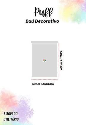 Imagem de Puff Redondo Baú Não é Segredo Debrum Linho Palha 54x60 NS0601