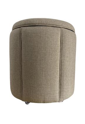 Imagem de Puff Redondo Baú Não é Segredo Debrum Linho Palha 54x60 NS0601