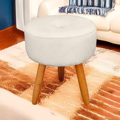 Imagem de Puff Redondo com Botonê para Sala e Quarto Veludo  - LH Decor