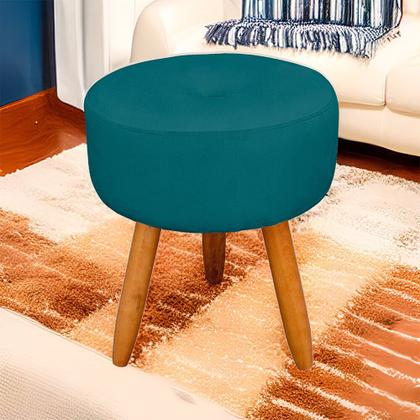 Imagem de Puff Redondo com Botonê para Sala e Quarto Veludo  - LH Decor