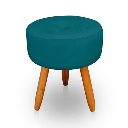 Imagem de Puff Redondo com Botonê para Sala e Quarto Veludo  - LH Decor
