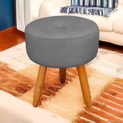 Imagem de Puff Redondo com Botonê para Sala e Quarto Veludo  - LH Decor