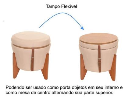 Imagem de Puff Redondo Flex: Design Moderno e Praticidade em 1