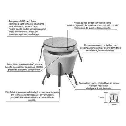 Imagem de Puff Redondo Flex: Design Moderno e Praticidade em 1