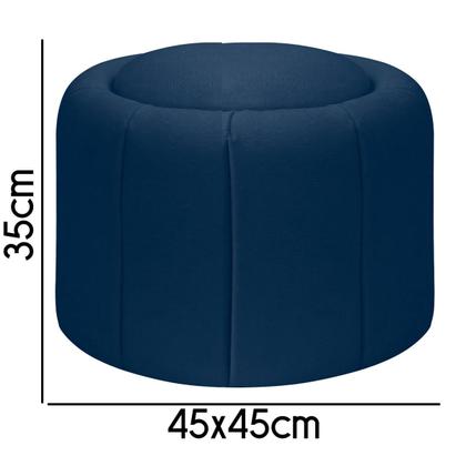 Imagem de Puff Redondo Orgânico Resistente Flora 45x45 Bouclê - SOFA STORE