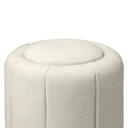 Imagem de Puff Redondo Orgânico Resistente Flora 45x45 Bouclê - SOFA STORE