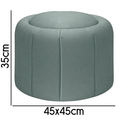Imagem de Puff Redondo Orgânico Resistente Flora 45x45 Bouclê - SOFA STORE
