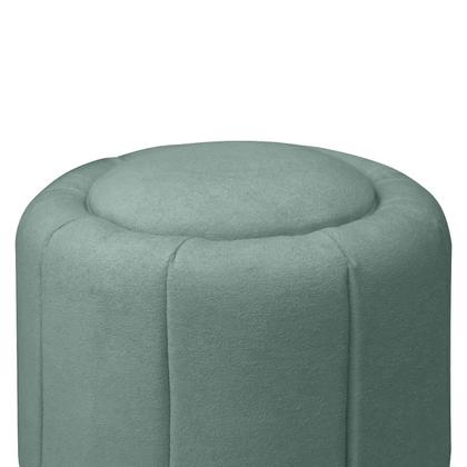 Imagem de Puff Redondo Orgânico Resistente Flora 45x45 Bouclê - SOFA STORE