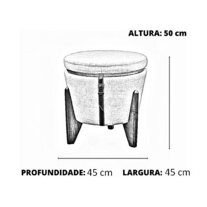 Imagem de Puff Redondo Versátil: Mesa de Centro e Assento Sofisticado
