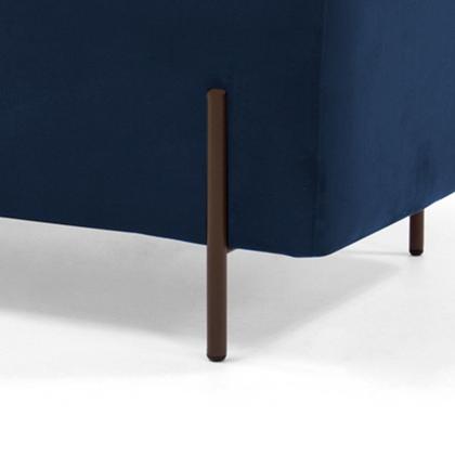 Imagem de Puff Retangular Decorativo Status 90x45 D02 Pés de Aço Veludo Azul Oxford C-304 - Lyam Decor