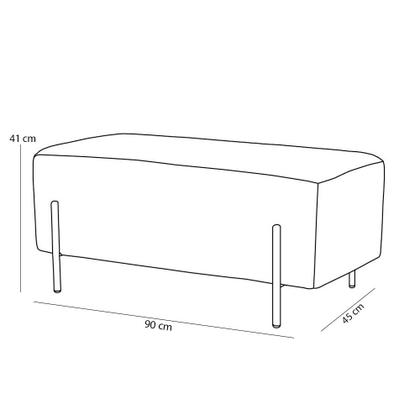 Imagem de Puff Retangular Decorativo Status 90x45 D02 Pés de Aço Veludo Verde Musgo C-303 - Lyam Decor