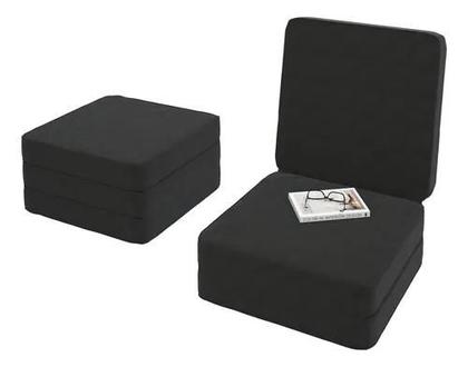 Imagem de Puff Solteiro Multiuso 3 Em 1 Portátil Colchonete Dobrável De Espuma Para Conforto E Praticidade, Ideal Para Sala E Quarto, Assento Ou Apoio