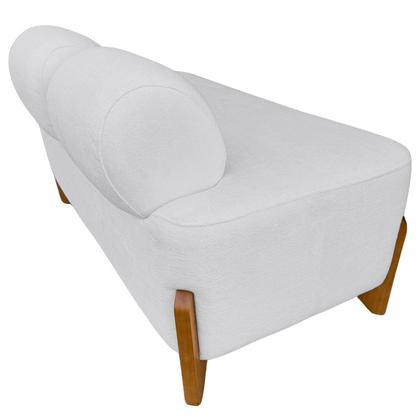 Imagem de Puff Virginia Retangular para Sala Boucle Off White 2 Lugares
