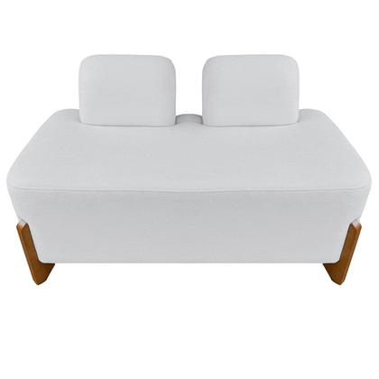 Imagem de Puff Virginia Retangular para Sala Boucle Off White 2 Lugares