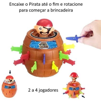 Imagem de Pula Pirata Barril Brinquedo Infantil Educativo Jogo Mesa