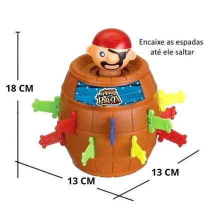 Imagem de Pula Pirata Barril Brinquedo Infantil Educativo Jogo Mesa