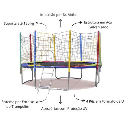 Imagem de  Pula Pula 3,05m  Grande Resistente Suporta Até 150kg