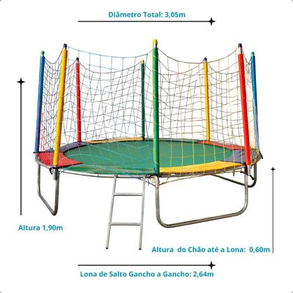 Imagem de Pula Pula 3,05m Piscina 1,50m 1000 Bolinhas Escorregador Médio Gangorra 2 lugares