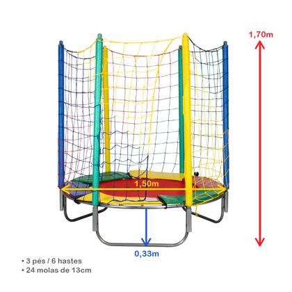 Imagem de Pula Pula Cama Elástica 1,50m Lona Cores Lisas sem Emenda - PapiBrink
