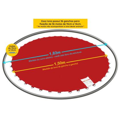 Imagem de Pula Pula Cama Elástica 1,50m Lona Cores Lisas sem Emenda - PapiBrink