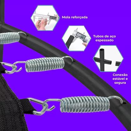 Imagem de Pula Pula Cama Elástica Trampolim Infantil 1,55M 80Kg C/Rede