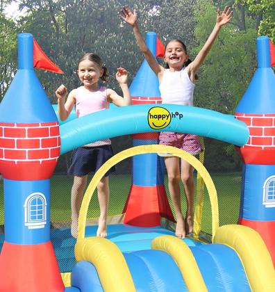 Imagem de Pula Pula Inflável Castelo Com Escorregador Duplo 4m X 3,15m Motor 220v