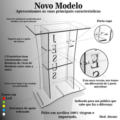 Imagem de Púlpito Bonito Resistente com Led, Gravação Igreja e Empresas