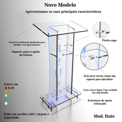 Imagem de Púlpito Bonito Resistente Com Led Gravação Igreja E Empresas