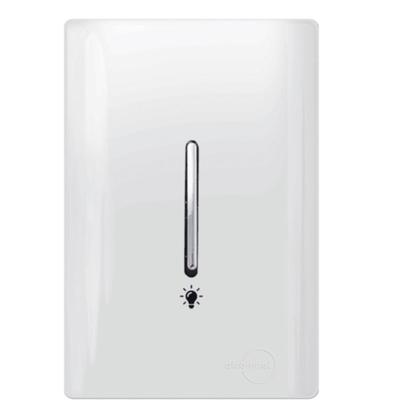 Imagem de Pulsador para Minuteria Cromado Vertical com Placa 4x2 Branco - DC-120018 - NOVARA