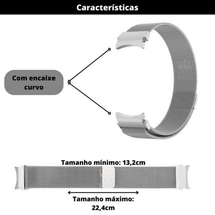 Imagem de Pulseira Aço Fecho Magnético Para Galaxy Watch6 44Mm