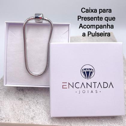Imagem de Pulseira Aço Inox Compatível Berloque Pandora Vivara charms Elegante