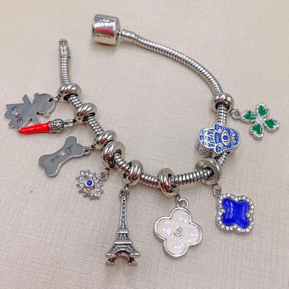 Imagem de Pulseira Aço Inox Compatível Berloque Pandora Vivara charms