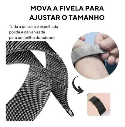 Imagem de Pulseira Aço Milanês Milanese Para SmartWatch  38/40/41mm Largura 20 - 42/44mm 47/49mm Largura 21
