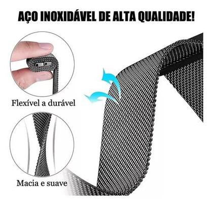 Imagem de Pulseira Aço Milanês Milanese Para SmartWatch  38/40/41mm Largura 20 - 42/44mm 47/49mm Largura 21