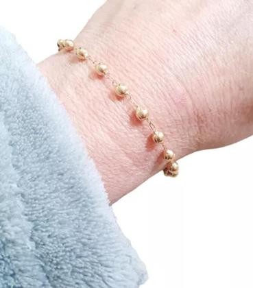 Imagem de PULSEIRA ADULTO BOLAS 4MM EM OURO 18K/750 - 20,5cm - (C/E)
