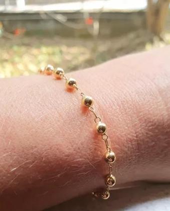 Imagem de PULSEIRA ADULTO BOLAS 4MM EM OURO 18K/750 - 20,5cm - (C/E)