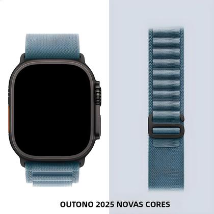 Imagem de Pulseira Alpine Loop URVOI Preta Para Apple Watch Ultra 3 2 Série 11 10 9 8 7 SE Com Fecho G-Hook