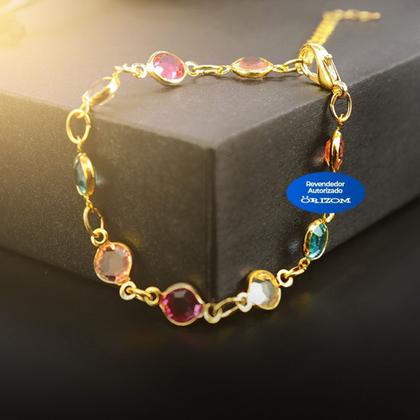 Imagem de Pulseira banhada ouro aço inoxidável + saquinho presente social qualidade premium dourada casual