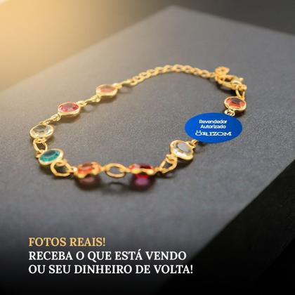 Imagem de Pulseira banhada ouro aço inoxidável + saquinho presente social qualidade premium dourada casual