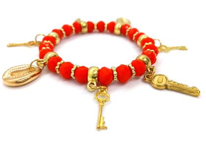 Imagem de Pulseira Bará Orixás Umbanda Candomblé Vermelha Ajustável
