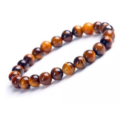 Imagem de Pulseira Bolinha Pedra Olho De Tigre Coragem - 19 Centímetro